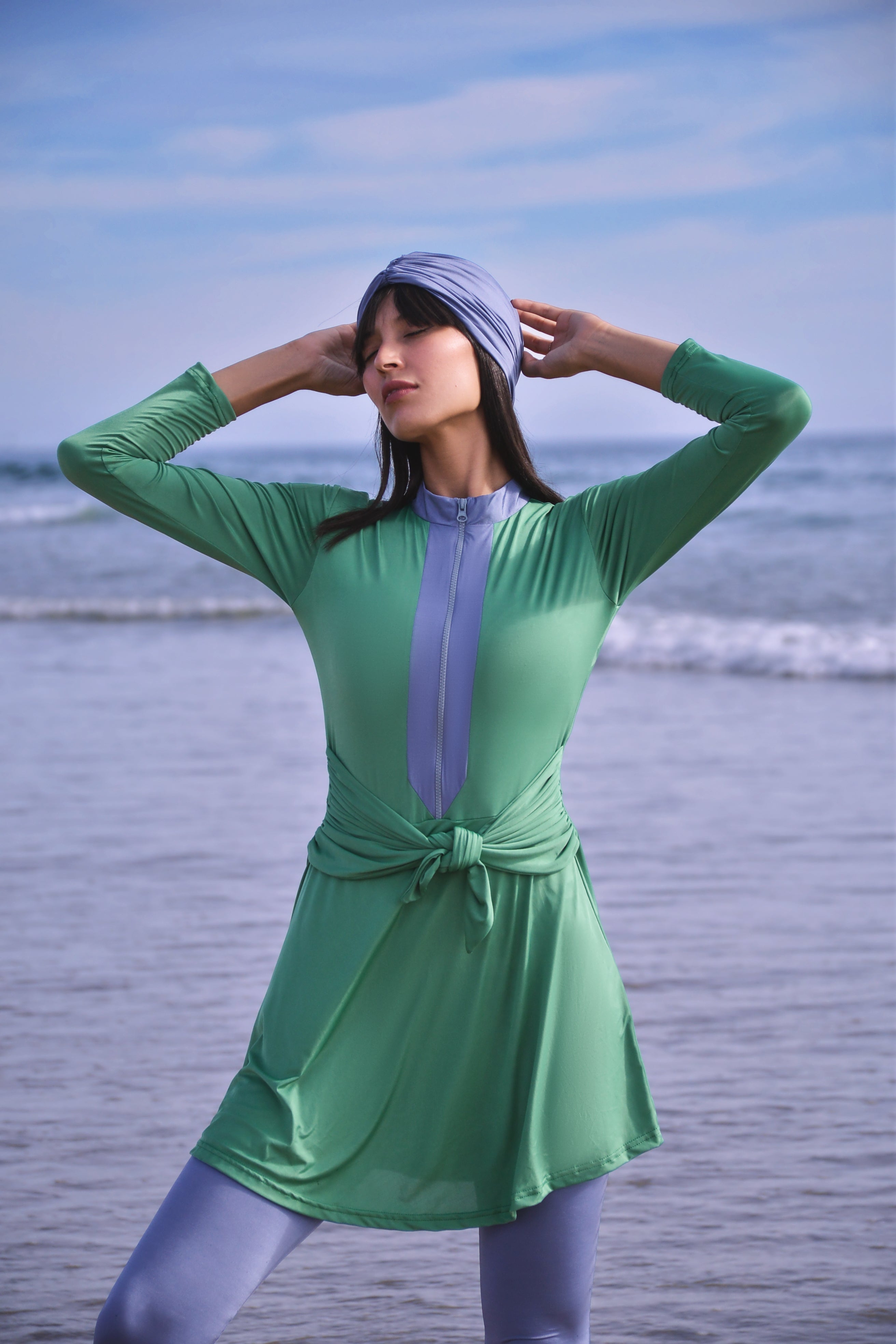 Minty-Green modest swimwear