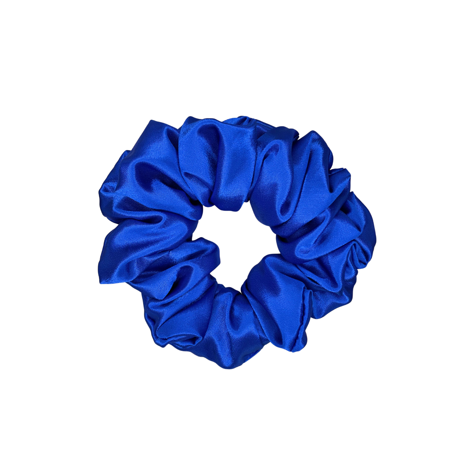 Blue silk scrunchie, luxury anti-breakage silk scrunchies made in morocco