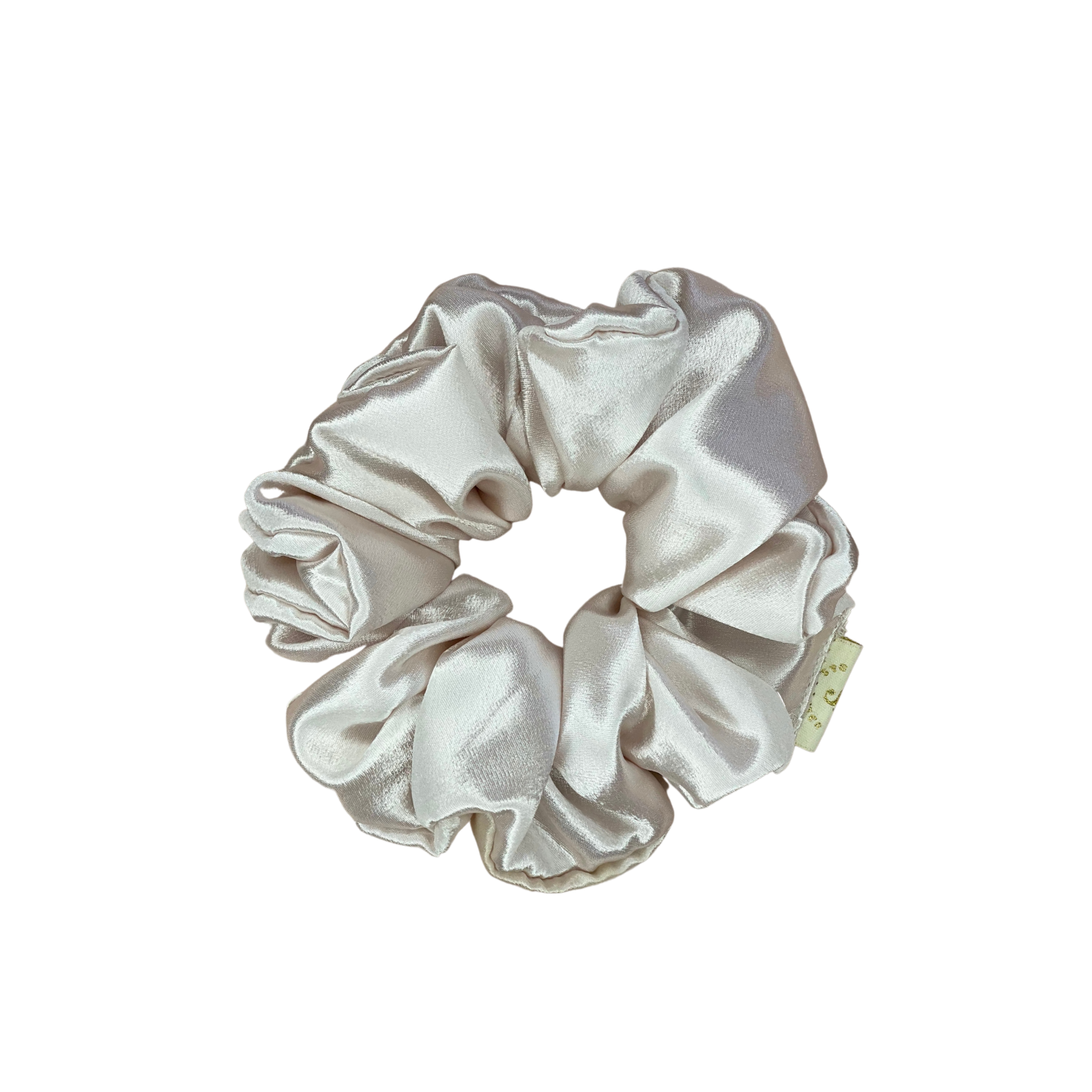 cream silk scrunchie, anti-breakage luxury silk scrunchie, scrunchie made in morocco